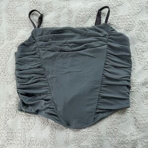 Ruched Gray Tank Top
